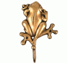 Golden Bronze Frog Wall Hooks